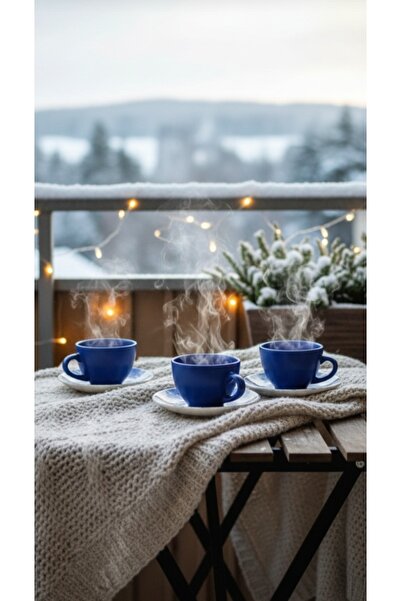 Yonca Hediyelik SERAMİK 6 LI ÇAY FİNCAN SETİ. ÇEYİZ HEDİYELİK GÜNLÜK OFİS EV