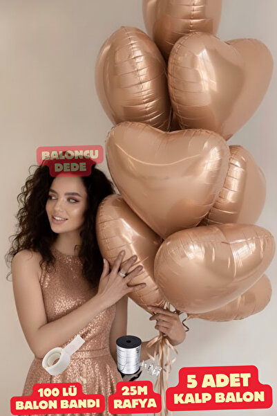 Baloncu Dede بالون فويل على شكل قلب بيج 5 قطع بالون متوافق مع الهيليوم للحبيب...