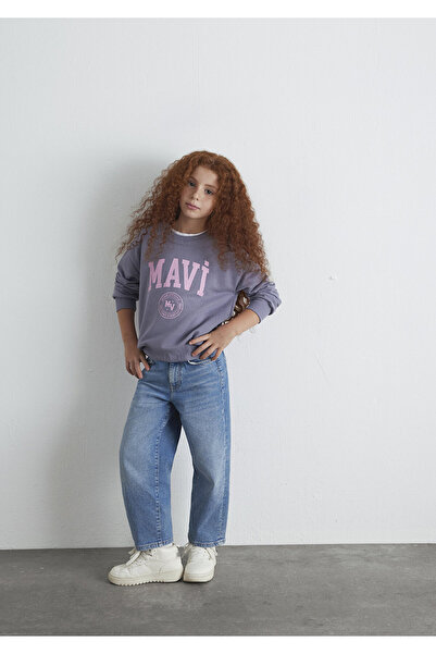 Mavi Logo Baskılı Mor Sweatshirt 7S10170-88095