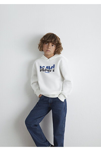 Mavi Jeans Baskılı Ekru Sweatshirt 6S10158-70057