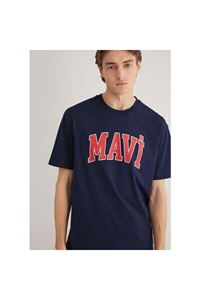 Mavi Tricou pentru bărbați cu sigla imprimată bleumarin închis M 0611711 -84371