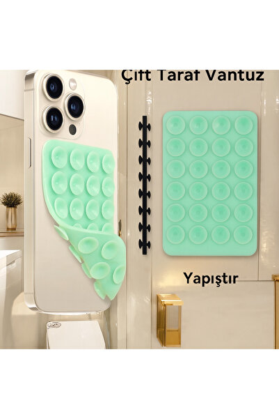 Case collection Slikon Çift Taraflı Vantuz Telefon Tutucu Vakum,Cama Yapışan ...