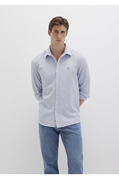 Mavi Çizgili Gömlek Slim Fit / Dar Kesim 0211653-90862