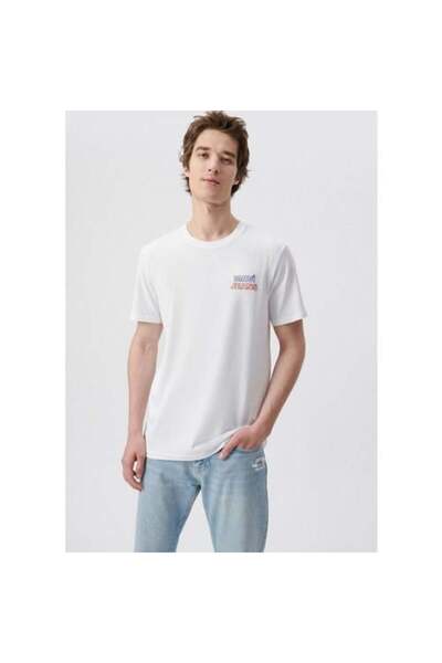 Mavi Μ 066841 -620-23y Ανδρικό μπλουζάκι με στάμπα λευκό