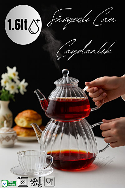 Maloria Isıya Dayanıklı Cam Termisil Çaydanlık | Süzgeçli - 1.6lt Kezze