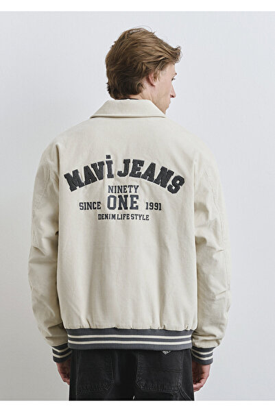 Mavi Jeans Baskılı Ekru Kolej Ceket 0110722-86411
