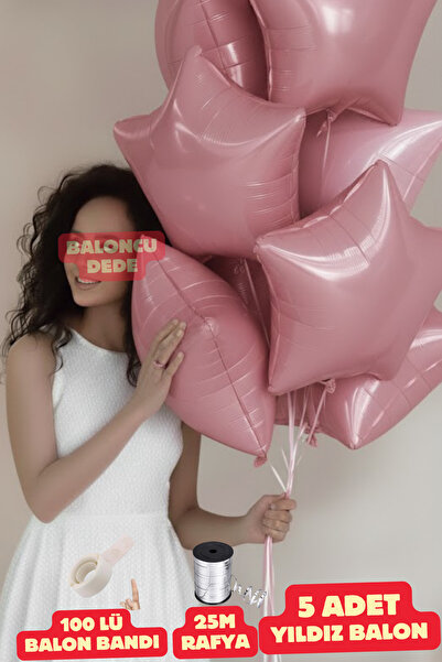 Baloncu Dede بالون روز ستار فويل 5 قطع بالون متوافق مع الهيليوم للحبيب واليوم الخاص
