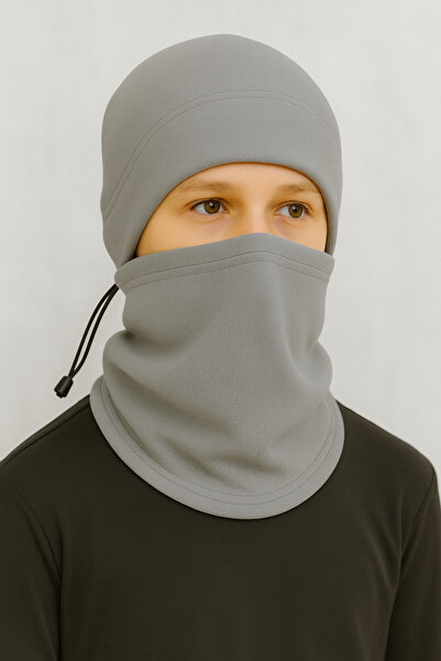 Homy Life Winter Fleece Beanie & Drawstring Neck Gaiter Scarf 2-Piece Set – Multifunctional Windproof Balaclava Beanie