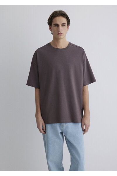 Mavi Mor Basic Tişört Oversize / Geniş Kesim 0612641-86683