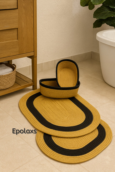 Epolaxs Bathroom Mat and Basket Set of 4