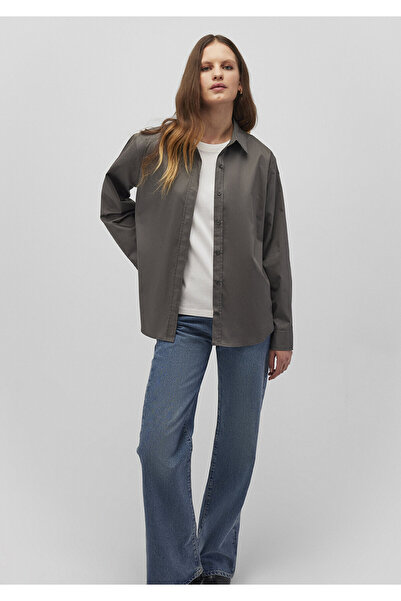 Mavi Antrasit Gömlek Loose Fit / Bol Rahat Kesim 1210943-70121