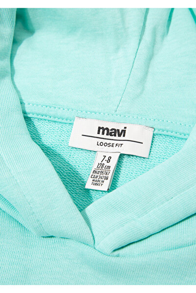 Mavi İstanbul Baskılı Kapüşonlu Yeşil Sweatshirt 7S10062-71676