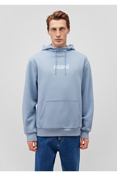 Mavi Logo Baskılı Kapüşonlu Sweatshirt 0610960-80796