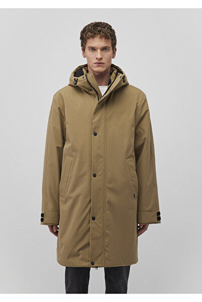 Mavi Kapüşonlu Kahverengi Parka Loose Fit / Bol Rahat Kesim 0110471-70377