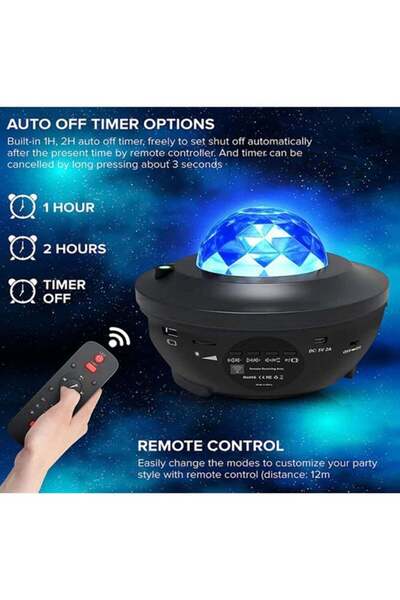 fulina Nebula LED Night Light, Galaxy Star Projectorfor Room Decor, Remote & Bluetooth Speaker, Black