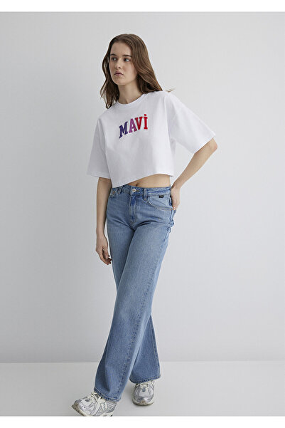 Mavi Λευκό μπλουζάκι με λογότυπο Crop / Short Cut1612516-620