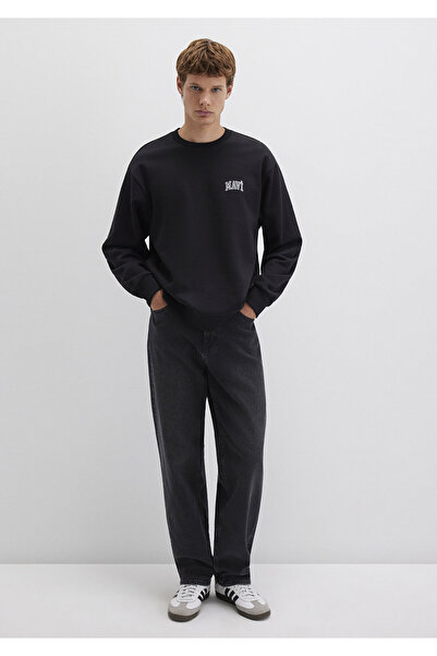 Mavi Logo Baskılı Siyah Sweatshirt 0611716-900
