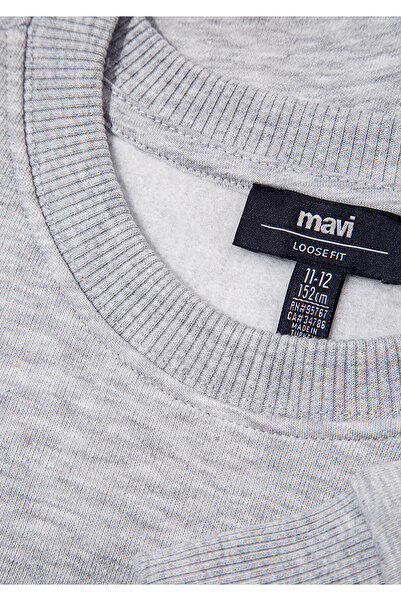 Mavi Logo Baskılı Gri Sweatshirt 6S10031-85438