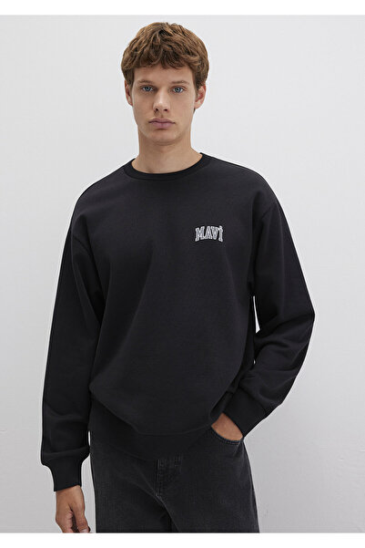 Mavi Logo Baskılı Siyah Sweatshirt 0611716-900