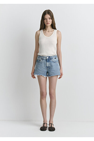 Mavi Rosie 90lar Gölgeli Indigo Mavisi Jean Şort 1447487078
