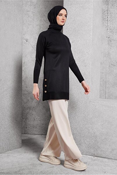 Alvina 45018 Model Button Detailed Knitwear Tunic