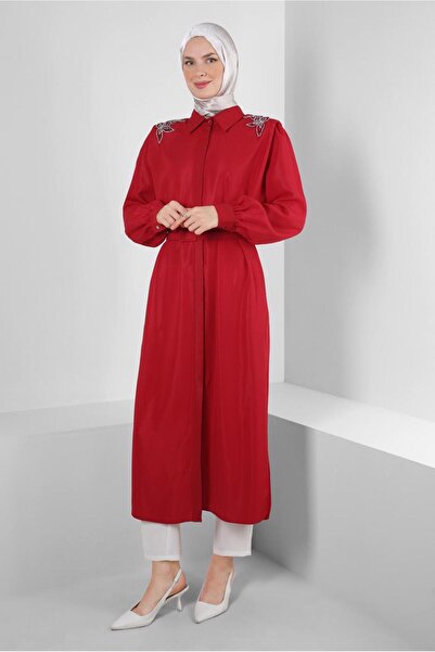 Alvina تونيك بحزام مع تفاصيل حجرية على الكتف 43774