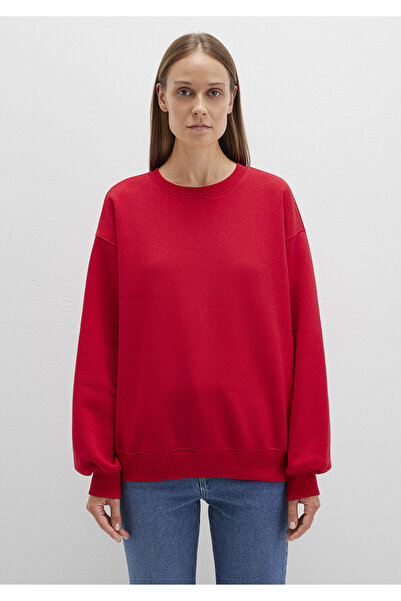 Mavi Bisiklet Yaka Kırmızı Basic Sweatshirt 1610198-80791
