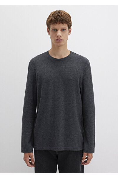 Mavi Uzun Kollu Antrasit Basic Tişört Slim Fit / Dar Kesim 065755-29758