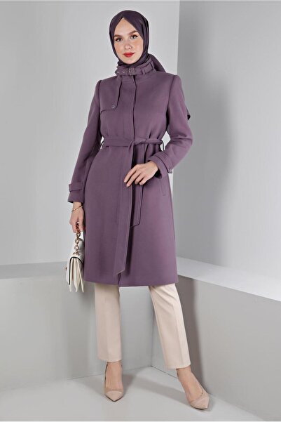 Alvina Yakası Kemer Detaylı Kaban 90358