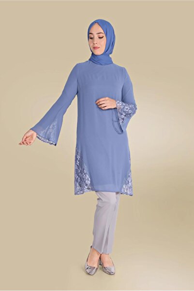 Alvina Tuly Trumpet Sleeve Chiffon Tunic 40537