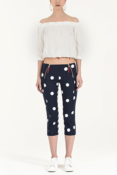 SOCIETA Lacivert Dar kesim kapri pantolon 40722