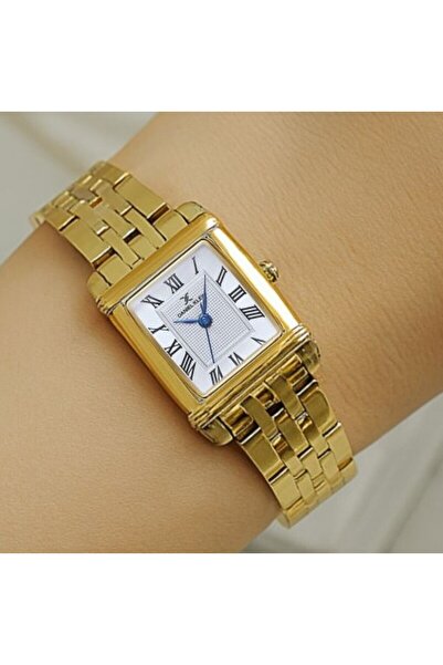 Daniel Klein Kadın Gümüş Altın Dikdörtgen Kasa Vintage Model Metal Kordon Kol Saati
