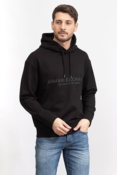 Armani Exchange Logo Cotton Hooded Regular Fit Sweat Men's SWEAT 6RZMLE ZJ4XZ 1200