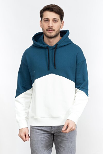 Armani Exchange Color Block Hooded 100% Cotton Regular Fit Sweat Men's SWEAT 6RZMLB ZJ4XZ 21CN