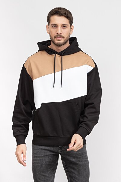 BOSS Erkek Marka Logo Detaylı Kapşonlu İpli Siyah Sweatshirt 50495734-001