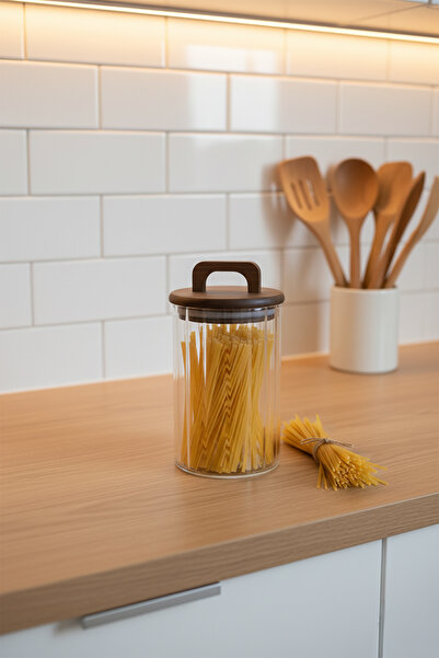 MİEN Esyhome Acacia Jar with Lid 950 ml