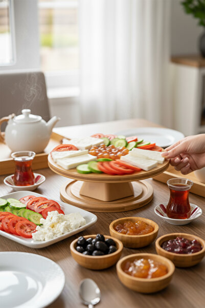 Bambum Fiesta Footed Rotating Serving Plate 33cm