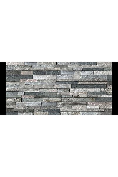 Süsköşe Gümüş-Antrasit Renkli Kırıktaş Desenli Dış mekan 100*50*2cm Duvar paneli 4 adet (2 m²)