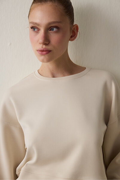Penti Silky Feel Brushed Bej Sweatshirt