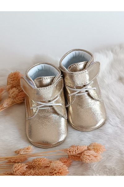Hodore Briza Gold Genuine Leather Velcro Baby Boots