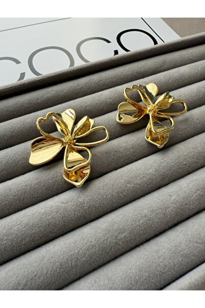 HİVA Kadınaltın Renk çivi Çiçek Model Çelik Küpe – Alerji Yapmaz, Zarif Tasarım