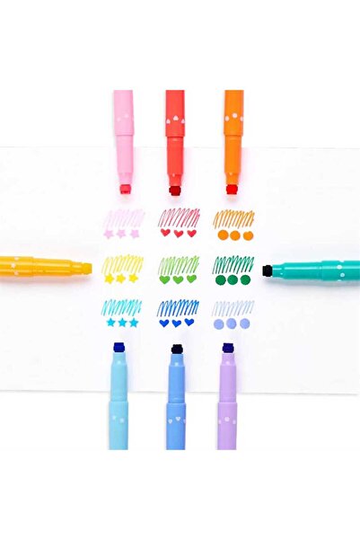 Ooly Confetti Stamp Çift Uçlu 9lu Keçeli Kalem 130-092