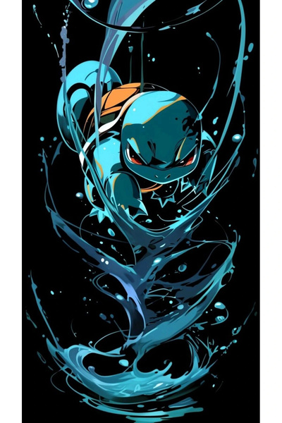 aydın garage Squirtle Balığı Kapı Direk Kaplama Folyosu BASKILI STİCKER Sağ-S...