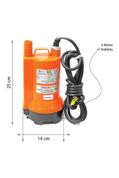 Water Sound 12 Volt Dc Drenaj Dalgıç Pompa 7 Mt Yükseklik 7.5 m³/h