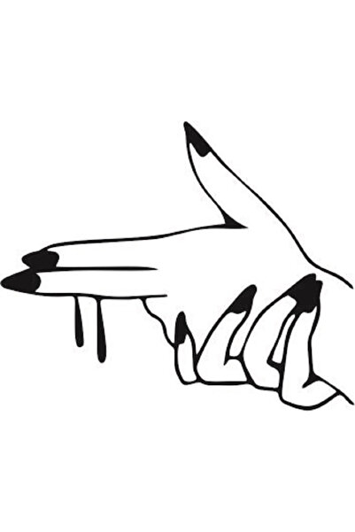 Genel Markalar Kadın Eli Silah 30x25cm Sticker Araba, Motorsiklet, Laptop, Ca...