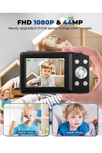 Yailla Mi VAZA Autofocus Digital Camera for Kids - FHD 1080P 44MP - Compact Mini Camera with 16X Zoom, 64GB