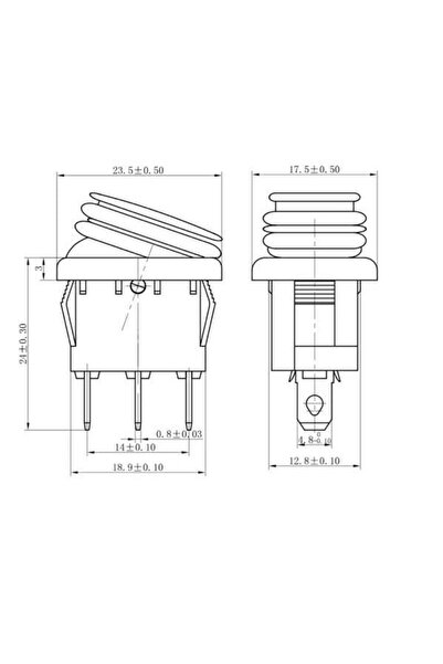 Kampa Bellows Illuminated Switch Orange, On-Off 3 Pin - Button Push Button Switch