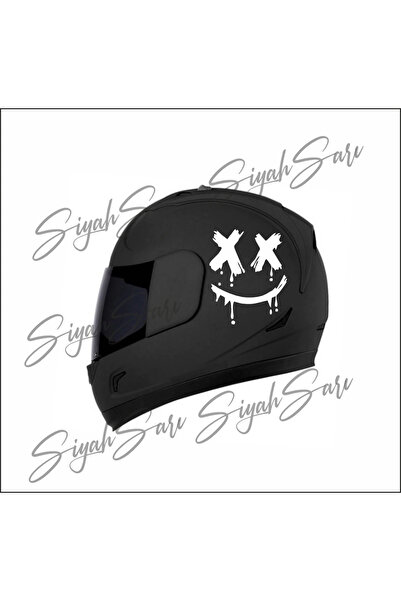 aydın garage Motor Kask Sticker X X Gülen Yüz Araba Motorsiklet motor Kask St...