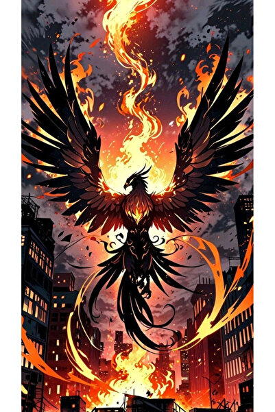 aydın garage Anka Kuşu Kapı Direk Kaplama Folyosu BASKILI STİCKER Sağ-Sol 2 Adet 22*50 CM