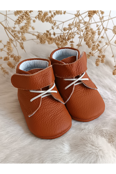 Hodore Briza Taba Genuine Leather Velcro Baby Boots